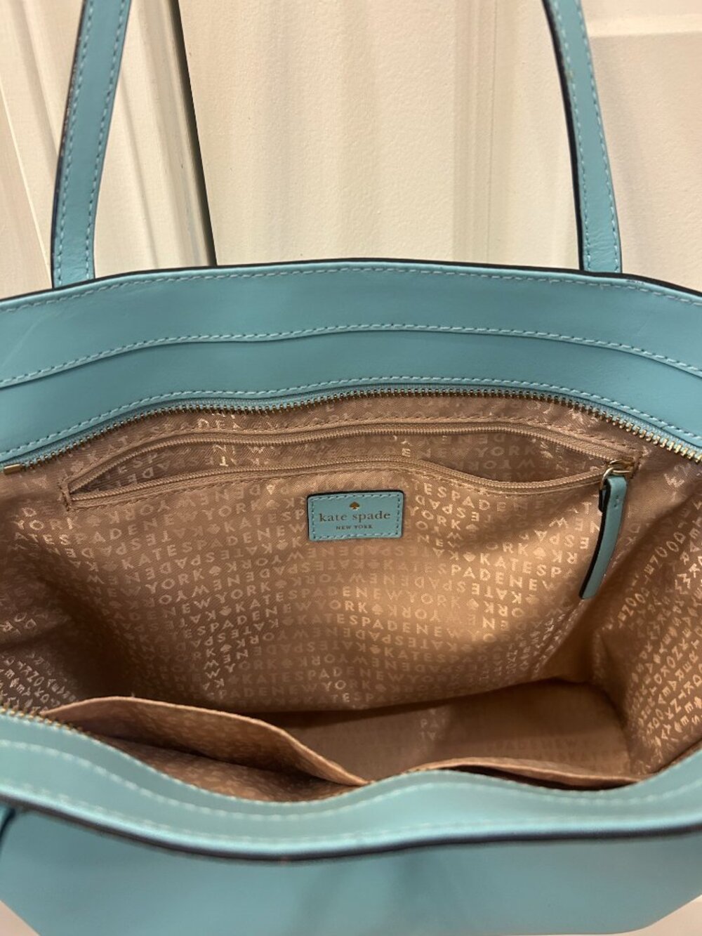 Kate Spade Laurel Way Blue Saffiano Leather Tote Shoulder Bag Medium - Picture 3 of 3